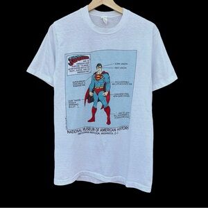 Vintage 1987 Superman Smithsonian Museum T-Shirt White Size Medium 80s DC Comics